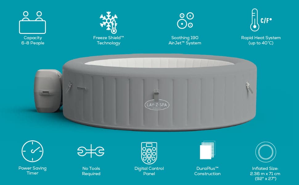 Masažinio baseino nuoma Lay-Z-Spa Grenada AirJet